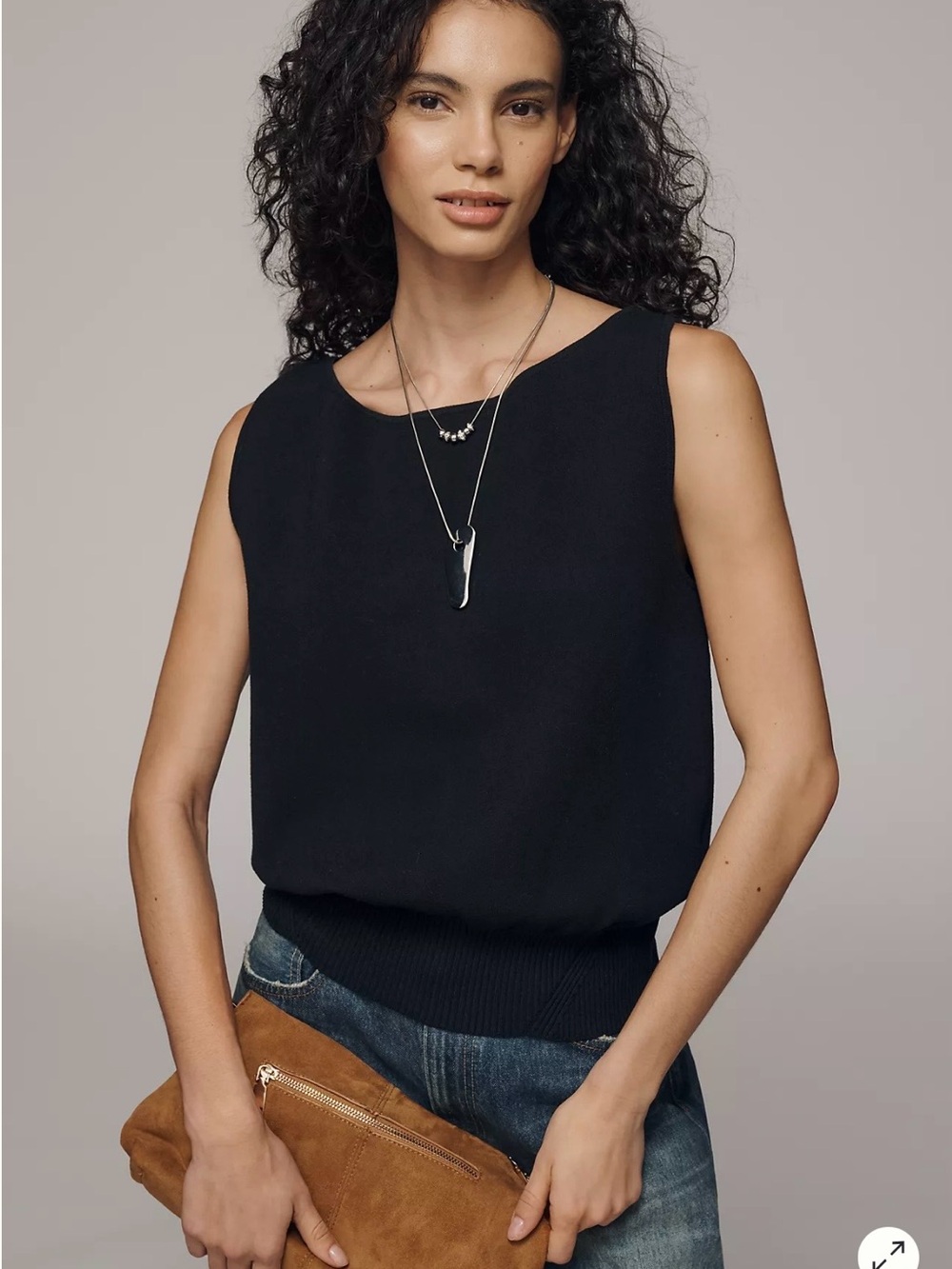 By Anthropologie Boat-Neck Sweater Tank, NWT sz Medium